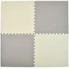Humbi Foam dėlionės kilimėlis 62x62x1 cm, 4 vnt, kreminės spalvos - pilkas