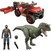Mattel Jurassic World Dinozaur i Važiuoklė Terenowy su Chwytakiem Rinkinys su Figurkami