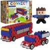 TREFL 61973 Klocki Connect 2in1 - Autobusas / Automobilis su puspriekabe