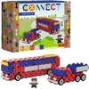 TREFL 61973 Klocki Connect 2in1 - Autobusas / Automobilis su puspriekabe