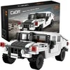 CaDA Construction Blocks mažas automobilis Važiuoklė Humvee balta visureigis 328 dalys