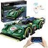Klocki konstrukcyjne CaDA Samochód zdalnie sterowany Lentyninė mašinėlė 29 cm žalia Emerald Deity Sport Car Važiuoklė 388 dalys RC Dual Mode