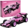 CaDA konstruktoriaus blokai lenktyninis automobilis Circuit Racing Car Rožinė 123 vnt.