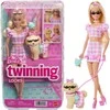 Mattel BARBIE TWINNING LOOKS šviesiaplaukės lėlės ir šunelio rinkinys (JFP36)