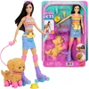 Lėlė Barbie Pets i piesek na wrotkach + priedai