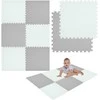 Humbi putplasčio grindų kilimėlis 180x120 Didelė putų dėlionė vandeniui atspari seifas 6 vnt balta, pilka