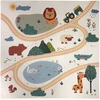 Edukacinė grindų kilimėlė 90x90. Stori putų dėlionės, 9 vnt. „Humbi Safari“ gyvūnai