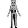 Minecraft karnavalinis kostiumas berniukui Skeleton Baltas Skeleton kostiumo maskuoklis 110-122 cm (4-6 metai)
