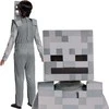 Minecraft karnavalinis kostiumas berniukui Skeleton Baltas Skeleton kostiumo maskuoklis 110-122 cm (4-6 metai)