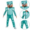 „Minecraft“ karnavalinis kostiumas Steve'as deimantinio šarvų kostiume, 127–136 cm (7–8 metai)
