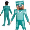 „Minecraft“ karnavalinis kostiumas Steve'as deimantinio šarvų kostiume, 127–136 cm (7–8 metai)