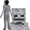 Minecraft karnavalinis kostiumas berniukui Skeleton Baltas Skeleton kostiumo maskuoklis 110-122 cm (4-6 metai)