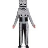 Minecraft karnavalinis kostiumas berniukui Skeleton Baltas Skeleton kostiumo maskuoklis 110-122 cm (4-6 metai)