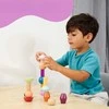 Montessori mediniai figūrėlių bokštai, 16 spalvingų detalių