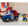 „Paw Patrol“ ugniagesių gelbėjimo automobilis su „Chase“ policijos automobilio figūrėle ir vandens raketomis