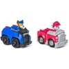 „Paw Patrol“ gaudynių ir gelbėjimo rinkinys: bėgių kelio bokštas + 2 šuniukų transporto priemonės