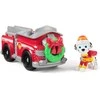 „Paw Patrol“ šventinė transporto priemonė su Marshallo ugniagesių automobilio figūrėle