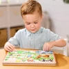 Medinės dėlionės su garsu, dėlionė Old MacDonald's Farm EN Melissa & Doug