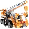 Rinkinys statybiniai blokeliai CaDA 22 cm oranžinis Kranas Kranas Važiuoklė statybinis atsitraukimas 272 vnt.
