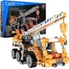 Rinkinys statybiniai blokeliai CaDA 22 cm oranžinis Kranas Kranas Važiuoklė statybinis atsitraukimas 272 vnt.