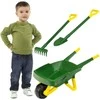 Little Gardener's Rinkinys John Deere Vaikiškas karutis smėliui + žalia sodo įrankiai Kastuvas Rake Klein