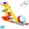 Trako rinkinys automobiliams ABC + 2 transporto priemonės Race N Loop Park