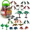 Dinozaurai Figūrėlės Didelės Rinkinys Indelyje + Priedai 40 Vnt 5-13 cm Boley