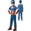 Rubies Karnavalinis kostiumas Marvel Avengers Captain America kostiumas mėlyn-raudon puošni suknelė 110-116 cm (5-6 metai)