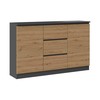 Top E Shop Baldų Komoda - 2D3S 120x30x75 Cm, Antracito/Artisano Spalvos