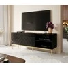 Laikiklis Cama Meble TV Spintelė - Abeto 150x42x60 Juoda/Blizgiai Juoda
