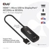 Club 3D HDMI + Micro USB į DisplayPort 4K120Hz/8K30Hz aktyvus adapteris