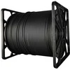 FO OS2 FTTH plokščias šviesolaidinis kabelis SM 2J 9/125 LSOH juoda, sustiprintas dviem plieniniais strypais 1000m - ALANTEC