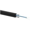FO OS2 FTTH plokščias šviesolaidinis kabelis SM 2J 9/125 LSOH juoda, sustiprintas dviem plieniniais strypais 1000m - ALANTEC