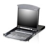 ATEN KL1508AIN-AXA-AG ALTUSEN KVM 8 prievadų didelio tankio dviejų bėgių LCD19 + klaviatūra + dėklas, 191U