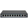 Šakotuvas Nevaldomas komutatorius 10xRJ45 - 8 RJ45 PoE+ 1Gb/s prievadai + 2 RJ45 Uplink 1Gb/s prievadai (energijos sąnaudos 96W) AVIZIO