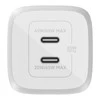 Įkroviklis - Belkin WCH013vfWH 65W GaN Dvigubas USB-C Baltas