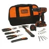 Black &amp; Decker Juodas &amp; Decker Suktuvas-gręžtuvas Juodas &amp; Decker BDCDC18HTSA-QW; 18 V; 1x1,5 Ah akum. + priedai