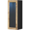 Cama sieninė lentyna VIGO "90" glass 90/35/32 (spalva: juoda/Votan ąžuolas)