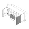 Cama komoda PAFOS 150x42x82, balta matinė