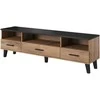 Cama Meble TV Staliukas - Cama LOTTA 180cm Wotan Ąžuolas, Juoda