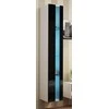 Cama Meble Sieninė lentyna 180 VIGO, 180/40/30, (spalva: Balta/Blizgi juoda)