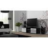 TV staliukas Cama Meble Televizoriaus Stovas - Soho 140 Juodas/Baltas Blizgus