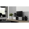 TV staliukas Cama Meble Televizorius - Cama Soho 140 Pilkas/Baltas Blizgus