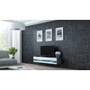 Cama Meble TV staliukas VIGO '140', 30/140/40 (spalva: Pilka/Blizgi balta)