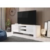 Cama Meble Televizoriaus Stovas - West 42/130/42 Baltas/Baltas Blizgus
