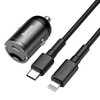 Įkroviklis automobilinis Baseus Tiny Star Mini Quick Charge Type-C to lightning 18W su 1m laidu pilkos spalvos TZVCHX-0G