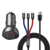 Baseus automobilinis įkroviklis 24W su 3-in-1 USB kabeliu 1.2m