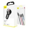 Baseus automobilinis įkroviklis 24W su 3-in-1 USB kabeliu 1.2m