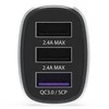 Automobilinis įkroviklis KRUX 3x USB QC 3.0