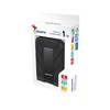 Kietasis diskas ADATA HD710P | 1000 GB | 2,5 " | USB 3.1 (atgalinis suderinamas su USB 2.0) | Juodas | 1.HD710 Pro atsparumo dulkėms ir vandeniui įvertinimai taikomi tik tada, kai USB prievado dangtelis yra tvirtai uždarytas. 2. Suderinamumas su konkrečiais pagrindiniais įrenginiais gali skirtis ir gali būti paveiktas sistemos 3. Norint prisijungti per USB 2.0, reikia prijungti du USB jungtys, kad būtų pakankamai maitinimo.